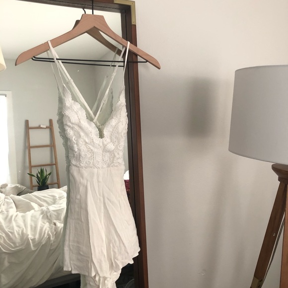 Lulus Star Spangled Ivory Backless Lace Romper - Picture 3 of 5